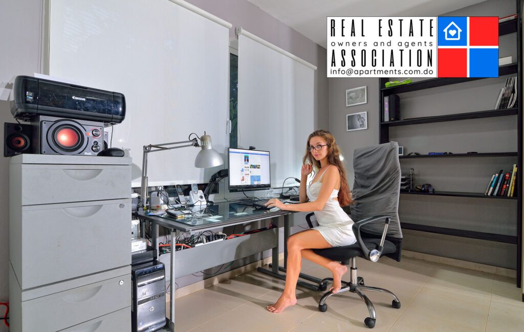 Office with a model